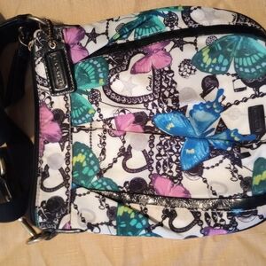 Coach Vibrant Blue and Purple Crossbody Bag